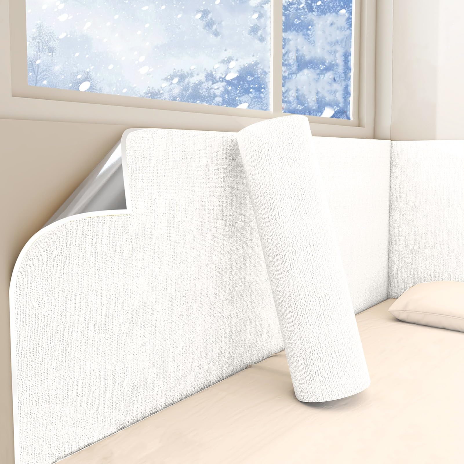 9mm Self Adhesive Thermal Insulation Wallpaper for Cold Walls, Waterproof Moisture-Proof Soundproof 3D Anti-Collision Wall Panels Stickers Roll