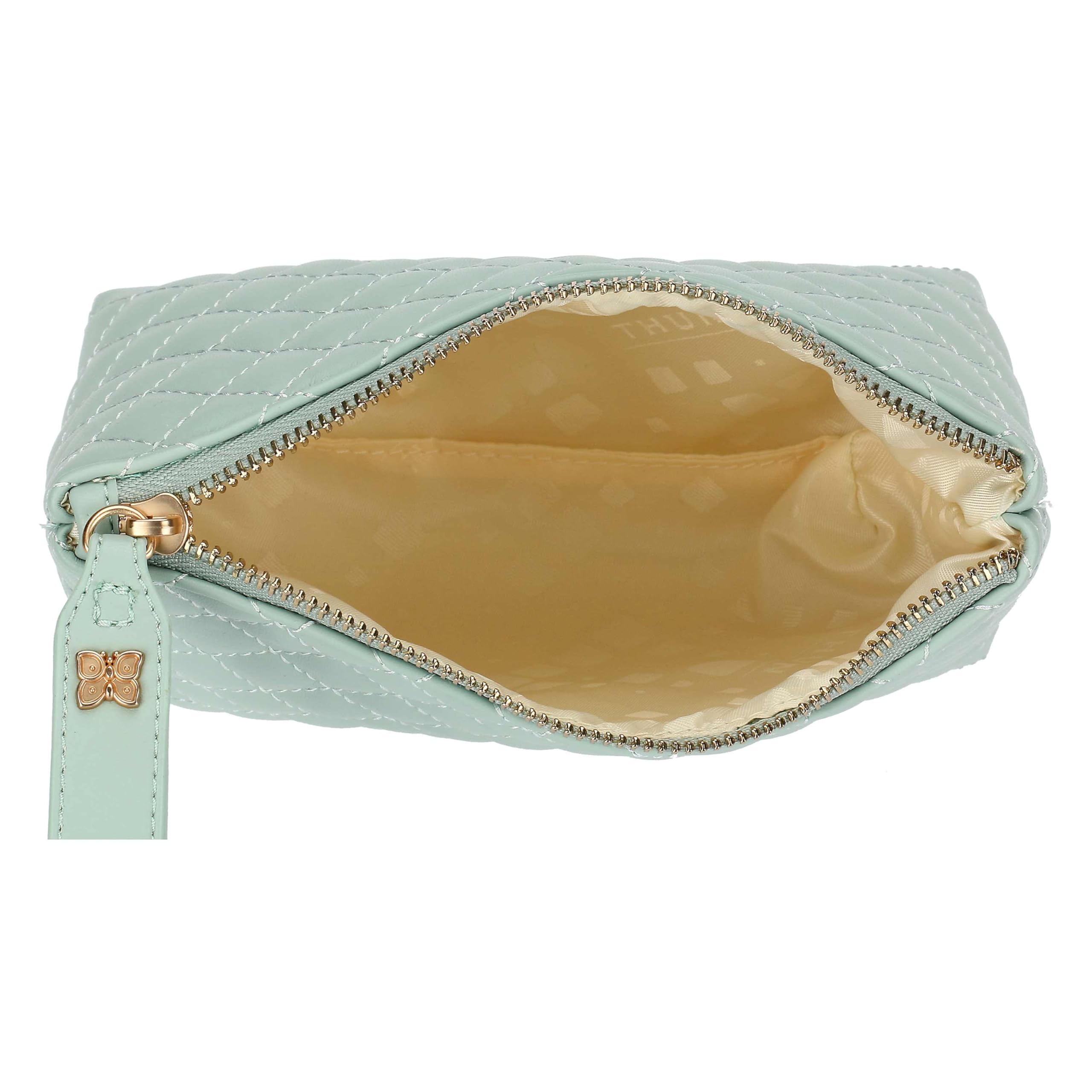 THUN - Pochette trapuntata, verde - ecopelle - Collezione Sempre con me - 17 x 8 x 13 cm