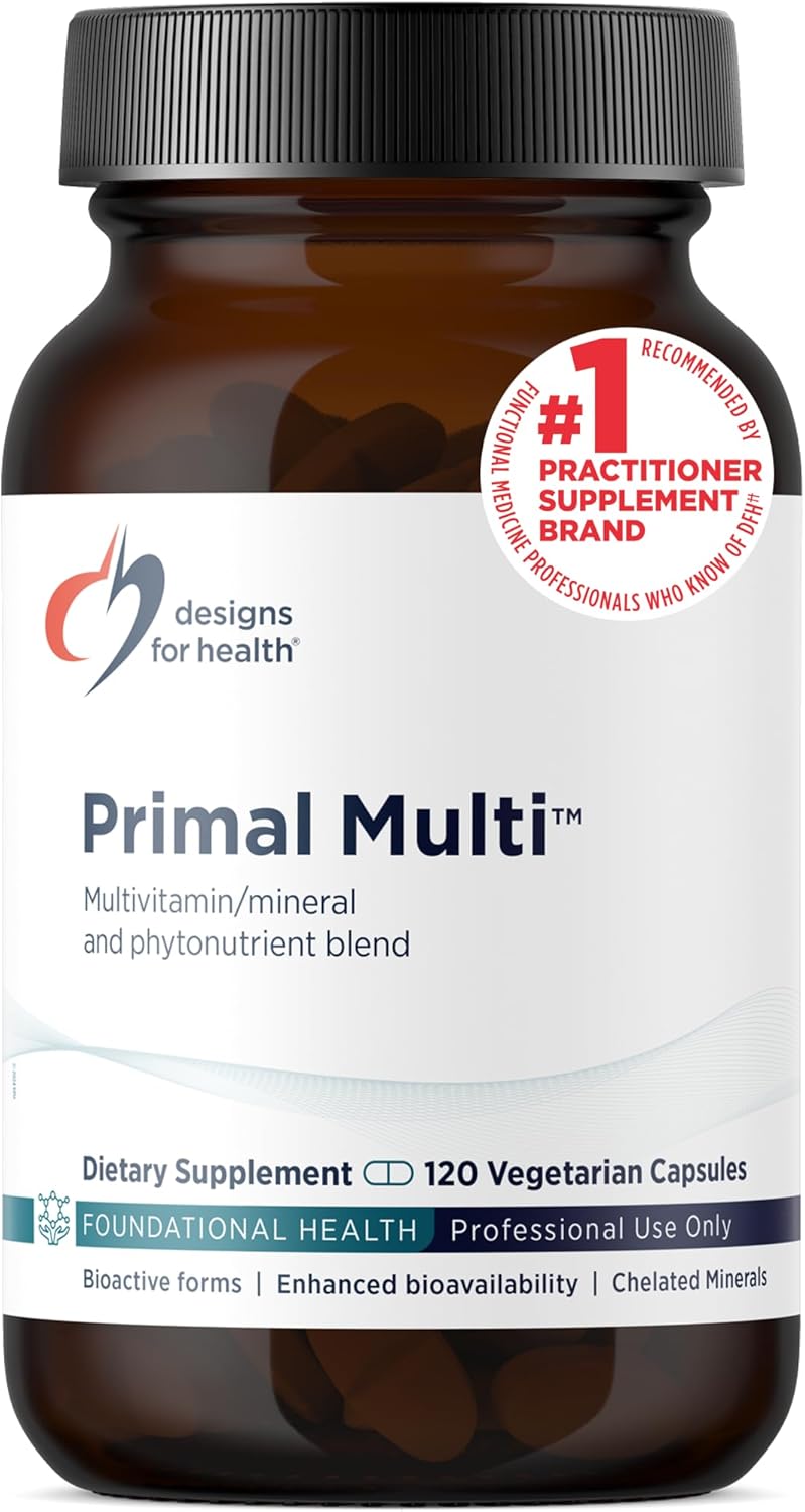 Designs for Health Primal Multi - Paleo-Friendly Multivitamin Supplement with Folate, Tocotrienols, Lutein + Broccoli Seed, Immune Support Vitamins D (2000 IU), C + Zinc (120 Capsules)