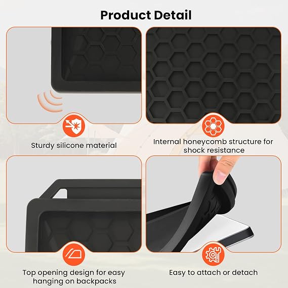 GEEKERA Starlink Mini Protective Cover Case, Starlink Mini Satellite Dish Accessories, Waterproof Anti-Drop All-Round Protection, Free Hooks for Outdoor, Travel, Camping, Black