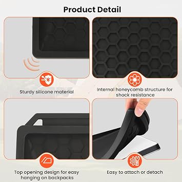 GEEKERA Starlink Mini Protective Cover Case, Starlink Mini Satellite Dish Accessories, Waterproof Anti-Drop All-Round Protection, Free Hooks for Outdoor, Travel, Camping, Black
