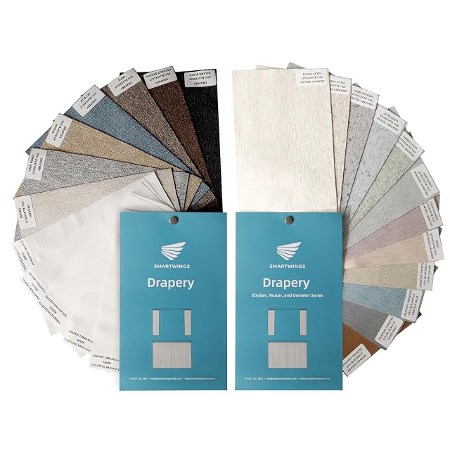 SmartWings Sheer Blackout Fabric Sample Book - Full Color Range for Curtain Matching Ideal for Home Renovation Interior