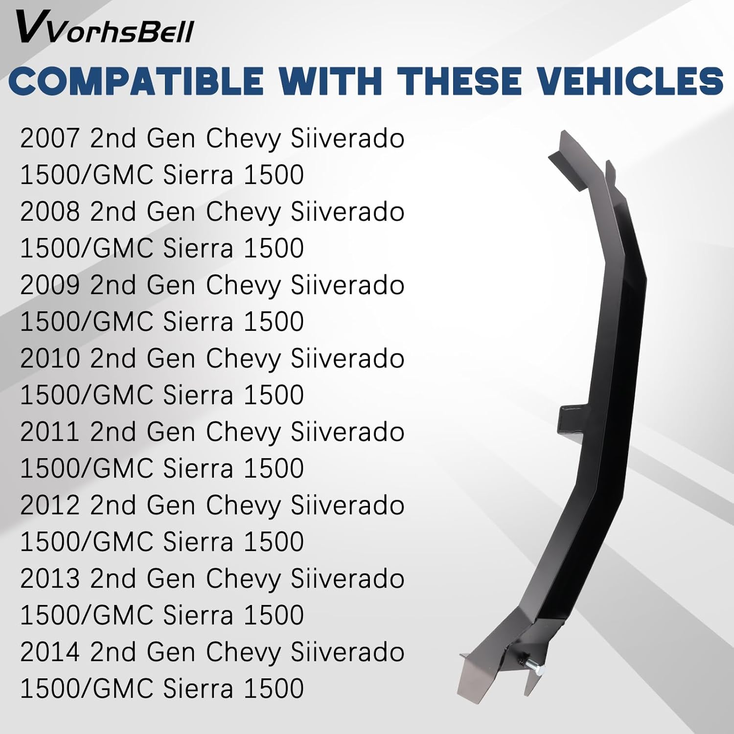 Front Fuel Tank Support Crossmember Compatible with 2007-2014 2nd Gen Chevy Siiverado 1500 Reg Cab/GMC Sierra 1500 Reg Cab Only