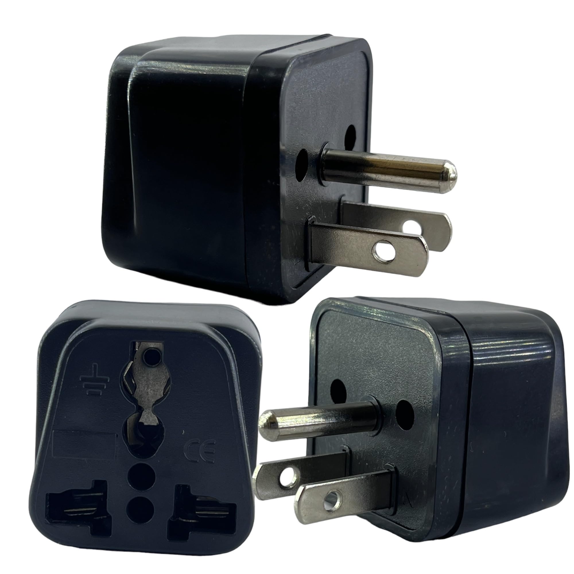 Vadda Bai Universal Plug Converter Travel Adapter for India to USA, Japan, Canada, Philippines, Mexico, Brazil, Cuba, Thailand Power Socket (Pack of 3) Black-image-26