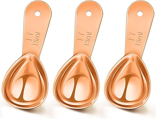 Miniatura 13 de Patelai Cuchara de café de 3 piezas, cucharas medidoras de acero inoxidable, cucharadas de café de mango corto para té, azúcar, cocina, regalos