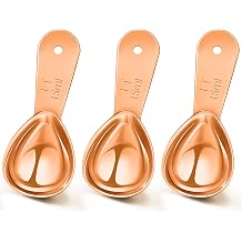 Patelai 3 Pieces Coffee Scoop Tablespoon Short Handle, 15 ml, Rose Gold
