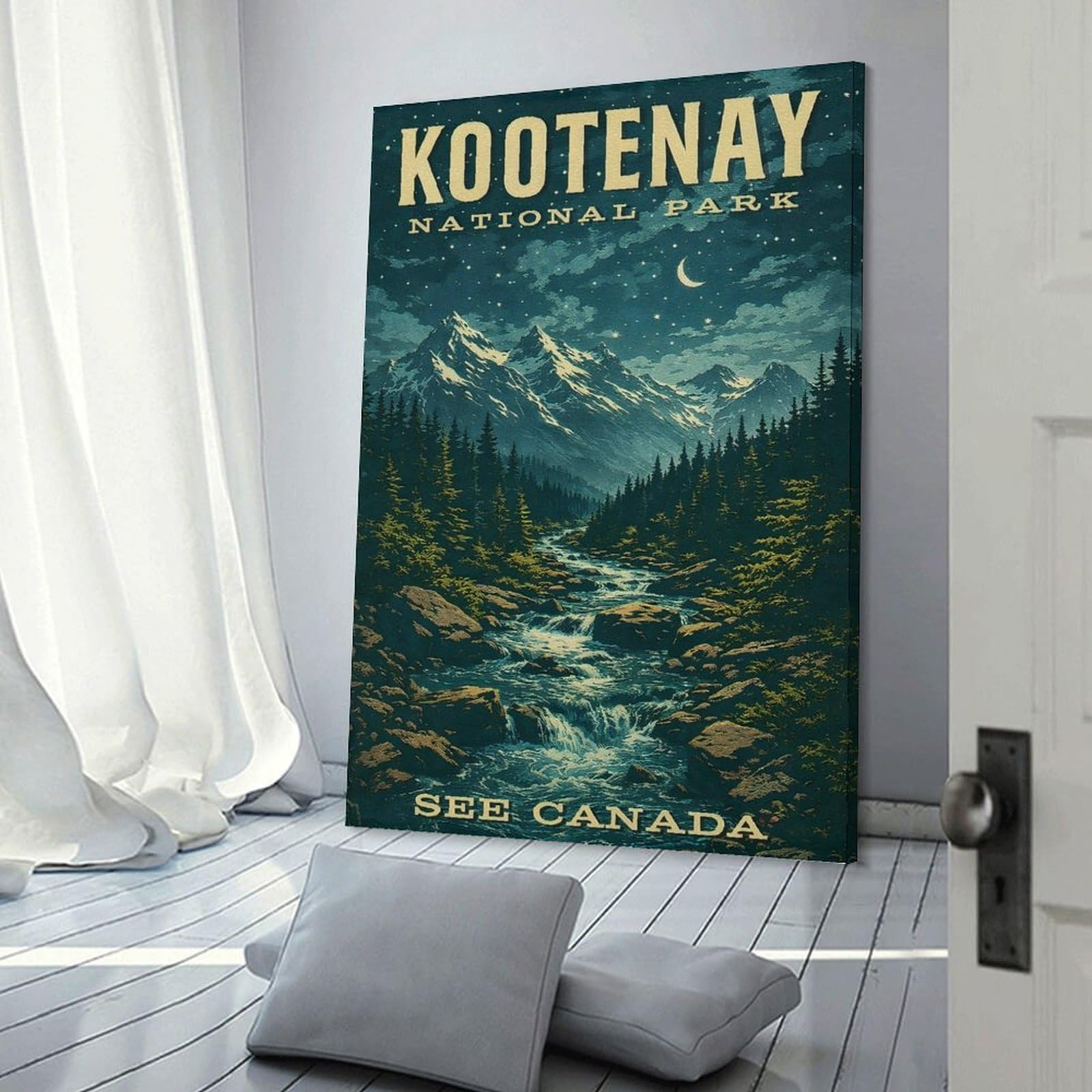 Junmoney Kootenay National Park Vintage Wall Art Print, 20x30inch(50x75cm), for Workspace Walls, Study Corners Or Bedrooms, A Smart Decor Choice for Study Walls