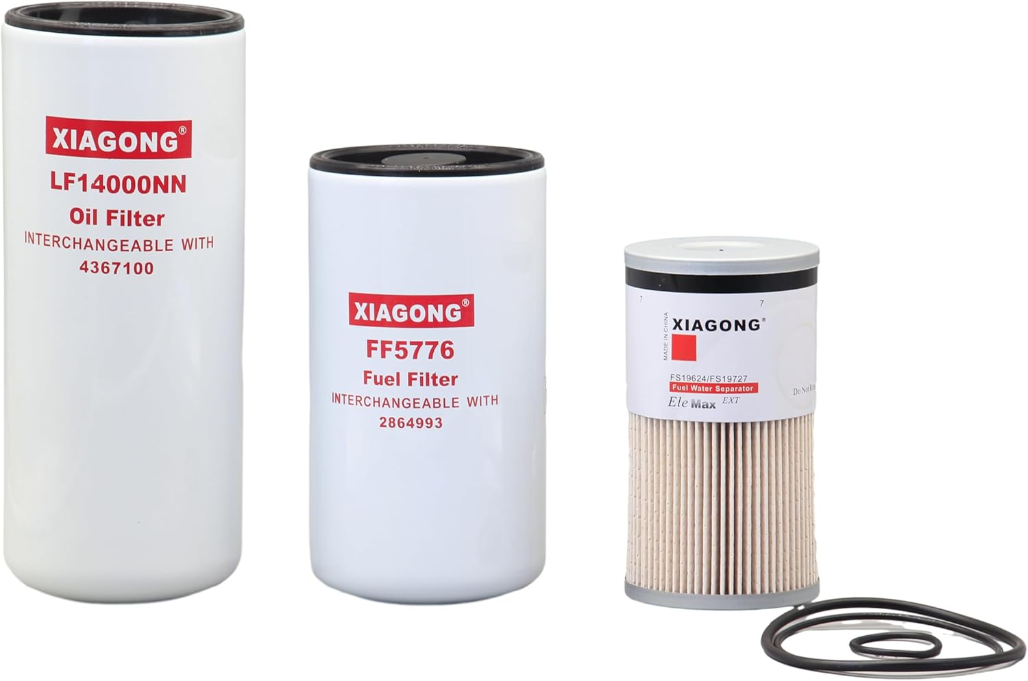 LF14000NN - FF5776 - FS19727 Oil Filters Kit Compatible with ISX ISM ISX15 X15 Cummins Fleetguard