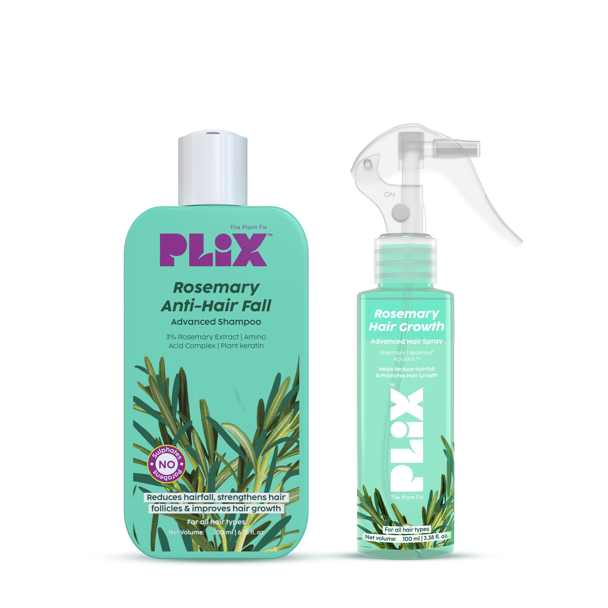 PLIX - THE PLANT FIX Rosemary Anti Hairfall Duo for Hair Growth | Shampoo (200ml) + Rosemary Spray (100ml)-image-20