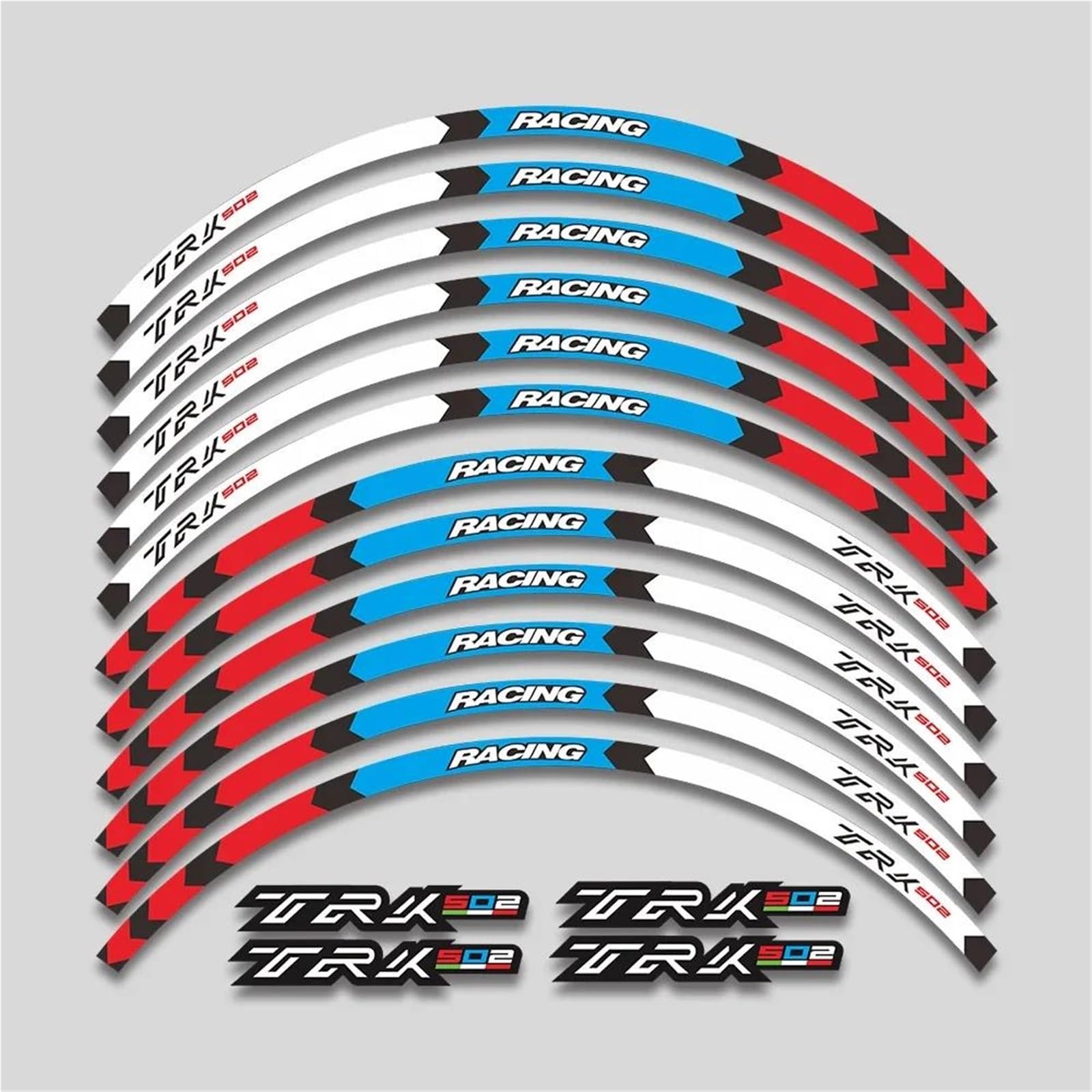 Decorative Stickers 17inch Motorcycle Sticker Rim Tire Decals Wheels Hub Reflective Stripe Set for Benelli TRK 502 Trk502 2016-2022 2021 2020 2019 2018 2017(Blue)