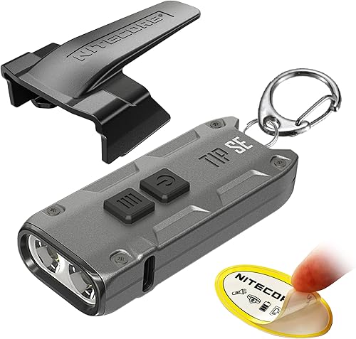 Nitecore Tip SE - Linterna con llavero, color gris, 700 lúmenes, USB-C recargable, EDC (gris)