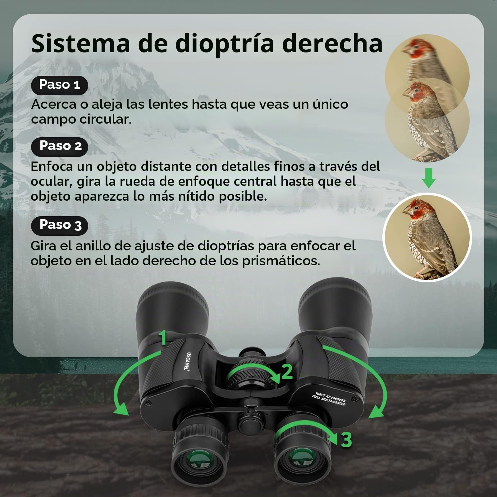 Prismáticos Profesionales de Alta Potencia para observación de Aves | Prismáticos 20x50 para Adulto con Lentes de Revestimiento Multicapa Porro BAK4 Prism len para Senderismo