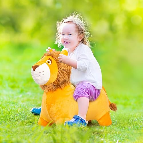 Vista 22 de ZOOJOY Bee Bouncy Animals Hopper, tolva inflable para rebotar, para interiores y exteriores, juguetes para saltar de rebote para niños pequeños