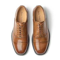 BEAU TODAY Womens Oxfords Dress Shoes Leather Lace-Up Oxfords for Women Comfortable Formal Cap Toe Business Casual Non