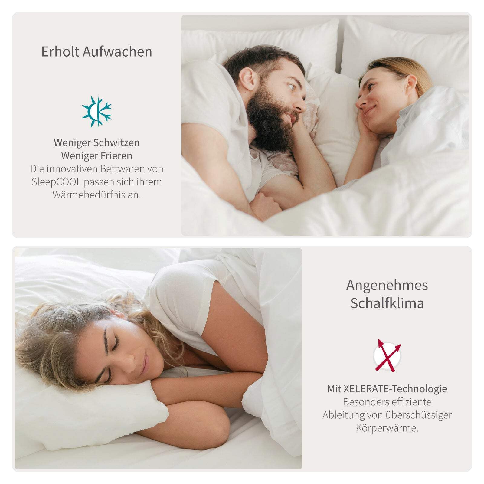 Temperaturregulierende Matratzenauflage 200x200cm COOL.XPERIENCE - Leichter Kühleffekt, Weniger Schwitzen, Weniger Frieren, Besser Schlafen, Angenehmes Schlafklima