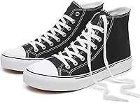 hashbubbie High Top Canvas Sneakers for Women & Men - Classic Lace-Up Fashion High Tops, Breathable Unisex Street Style Shoes