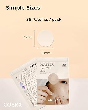 COSRX Master Patch Basic, Overnight Acne Patch Hydrocolloid, Blemish Spot Sticker for Face, Strong adhesion & Thicker Spot Cover, 1 Sizes (36 Count)