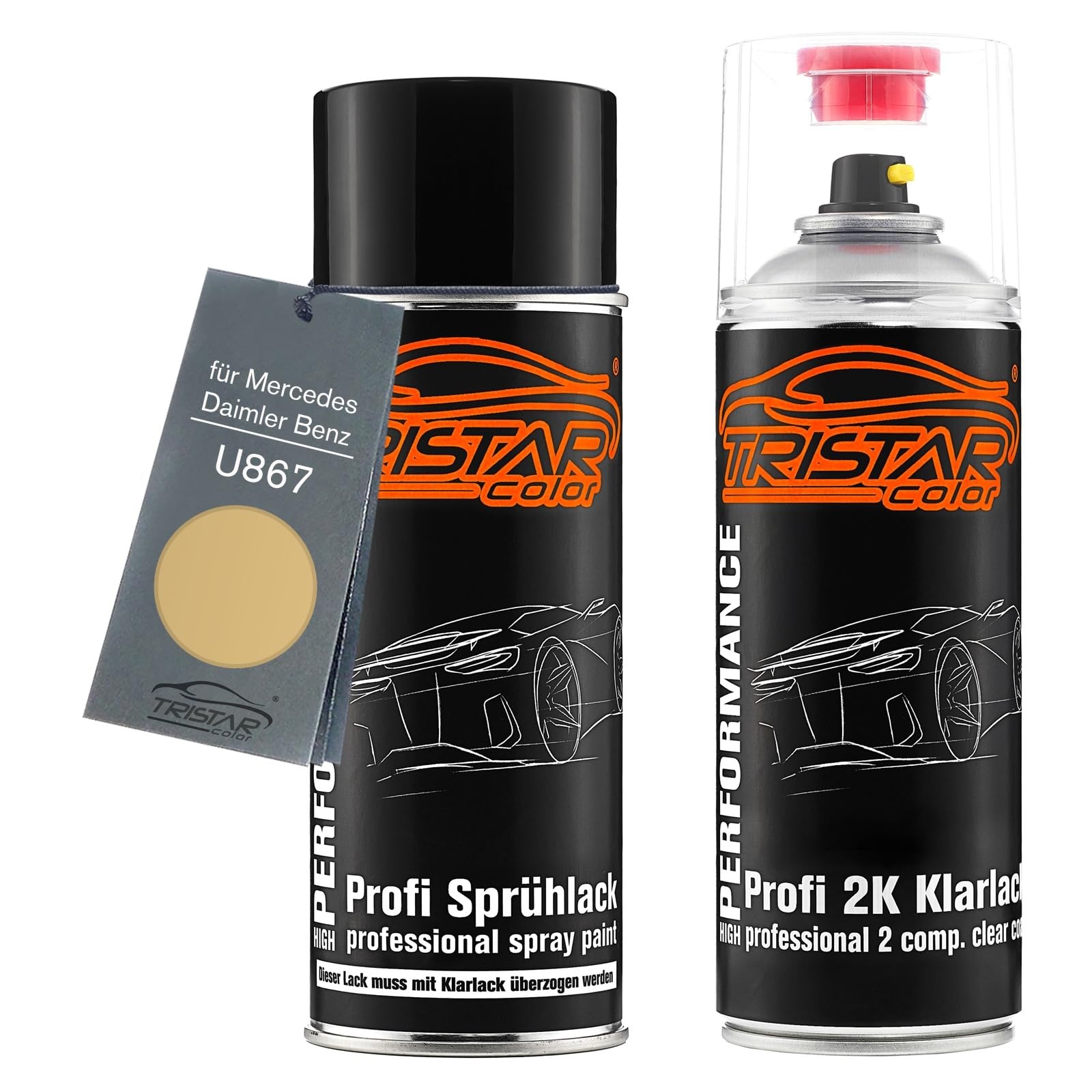 Kit Peinture Voiture TRISTARcolor 2K – Mercedes Benz 935 Quartzblau Metallic – Base + Vernis Clair 400 Ml – Fabriqué En Allemagne