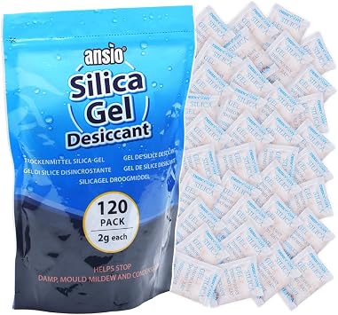 ANSIO 2 gram Silica Gel Desiccant Sachets Moisture Absorbers - Pack of 120