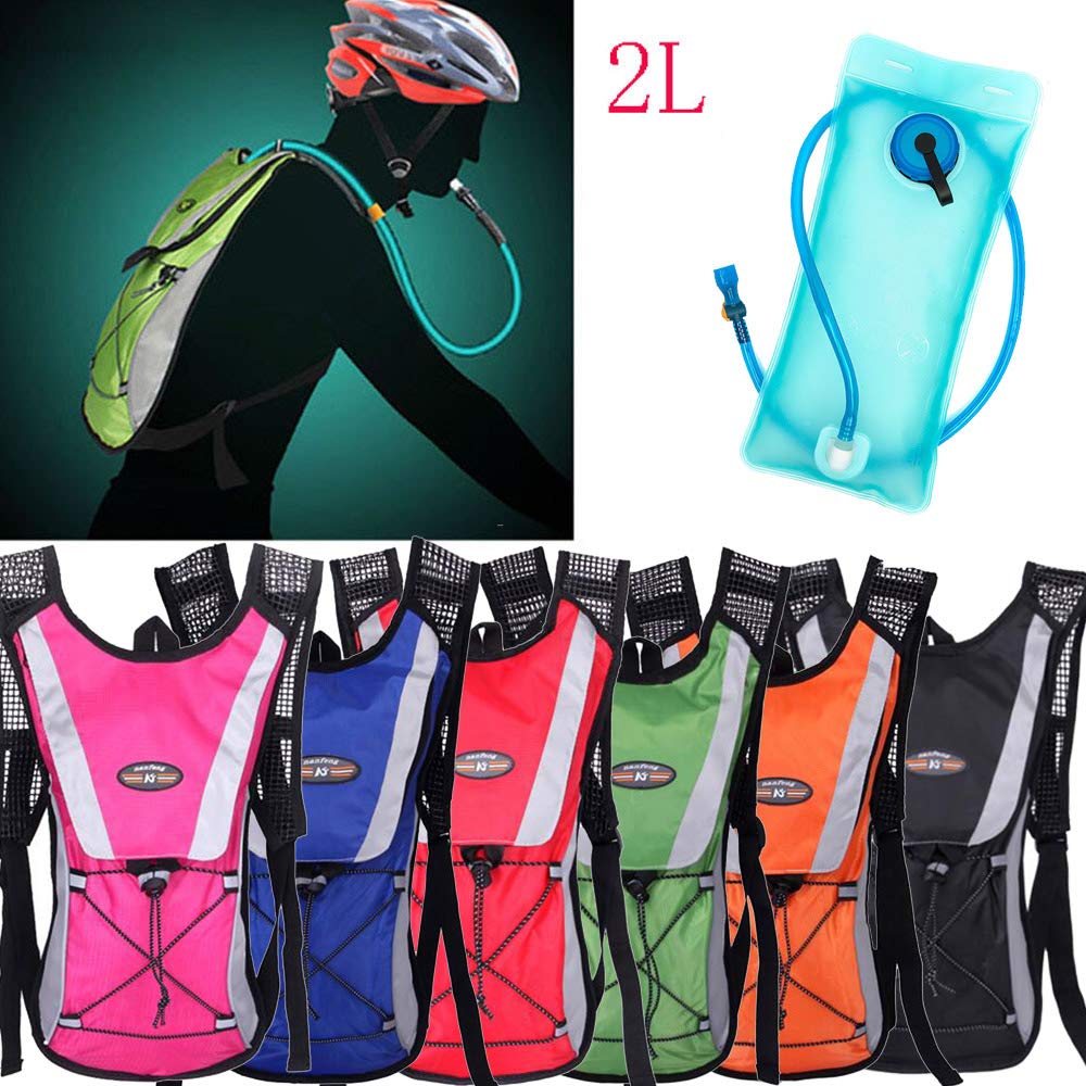 MAXMIKO Hydration Pack Water Rucksack Backpack Bladder Bag Water Bladder Cycling Hiking Camping Climbing Travel Camelback + 2L Hydration Bladder (Black)