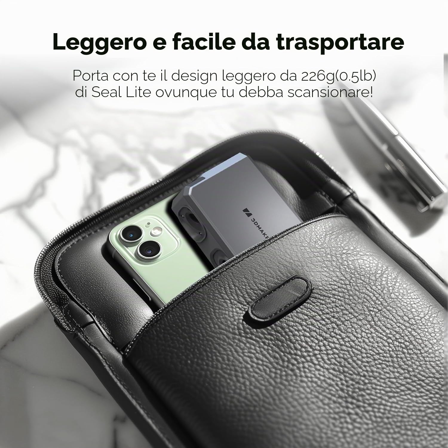 Scanner 3D per stampanti 3D con velocità di scansione rapida di 10 FPS con lente anti-tremore e precisione di 0,02 mm su Windows/MacOS, 3DMakerpro Scanner 3D Seal Lite [Kit standard]