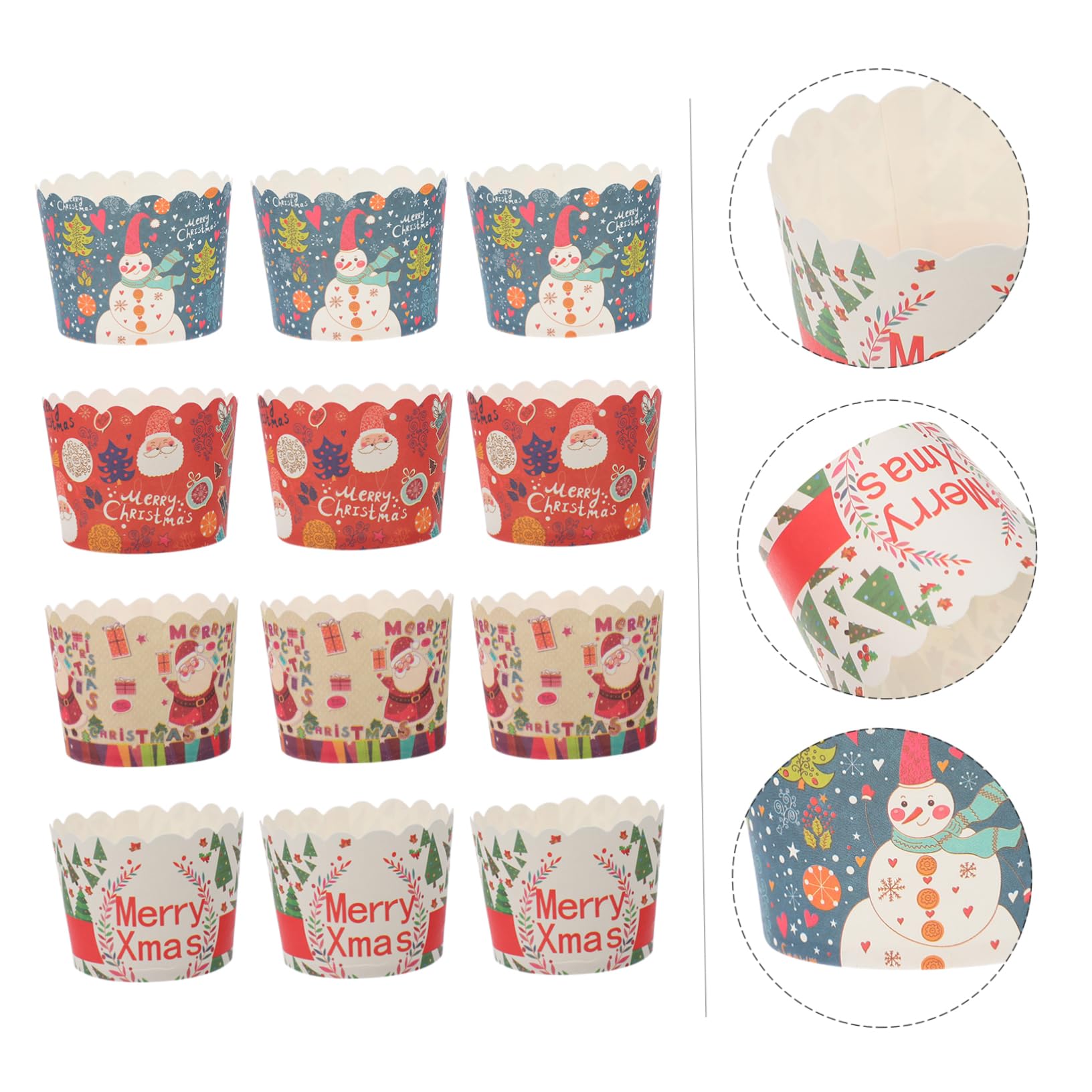 Custodie per cupcake di Natale, tazze da forno, 400 pezzi pirottini di carta for torte natalizie pirottini di carta for muffin forniture for feste di Natale pirottini for muffin for cupcake pirottini