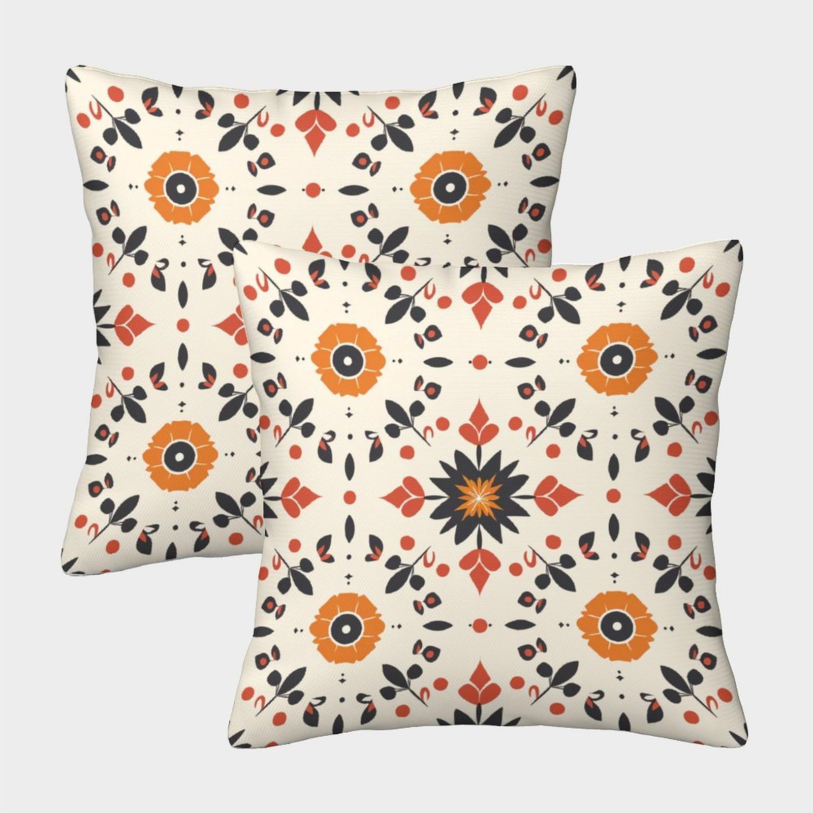 kaiyun 2 Pack Flowers, Simple Patterns Pillow Case Home Decoration Sofa Cushion Cover 40x40cm