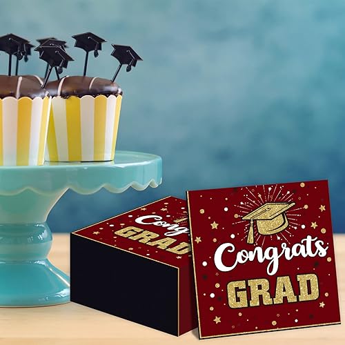 Miniatura 4 de Servilletas de fiesta de graduación 2025 Servilletas de felicitaciones de graduación 2025 Felicitaciones para fiesta temática de graduación,