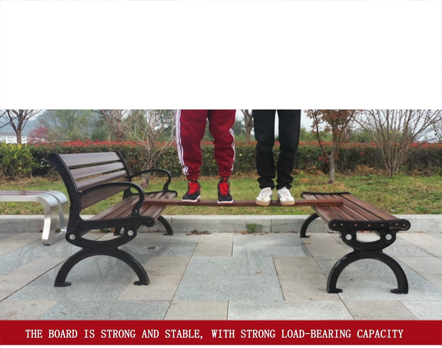 Outdoor Seat Carbon Fiber Park Chair Courtyard Backrest Bench Shopping Mall Rest Seat Load-Bearing Durable Non-Deformation Garden Bench(150 * 40cm(59.06 * 15.75in))