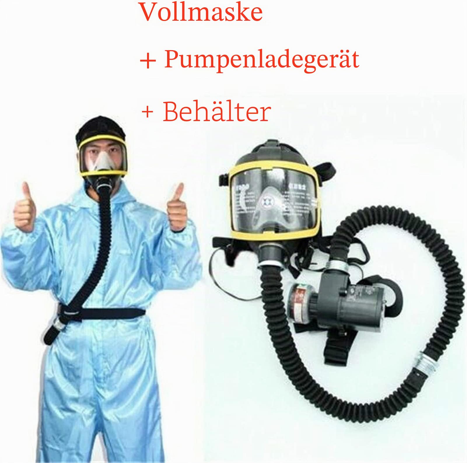 Luftzufuhr-Atemschutzmaske – elektrischer Vollgesichtsfilter mit konstantem Durchfluss für Sicherheit bei Sandstrahlen, Splitt und Laborarbeiten