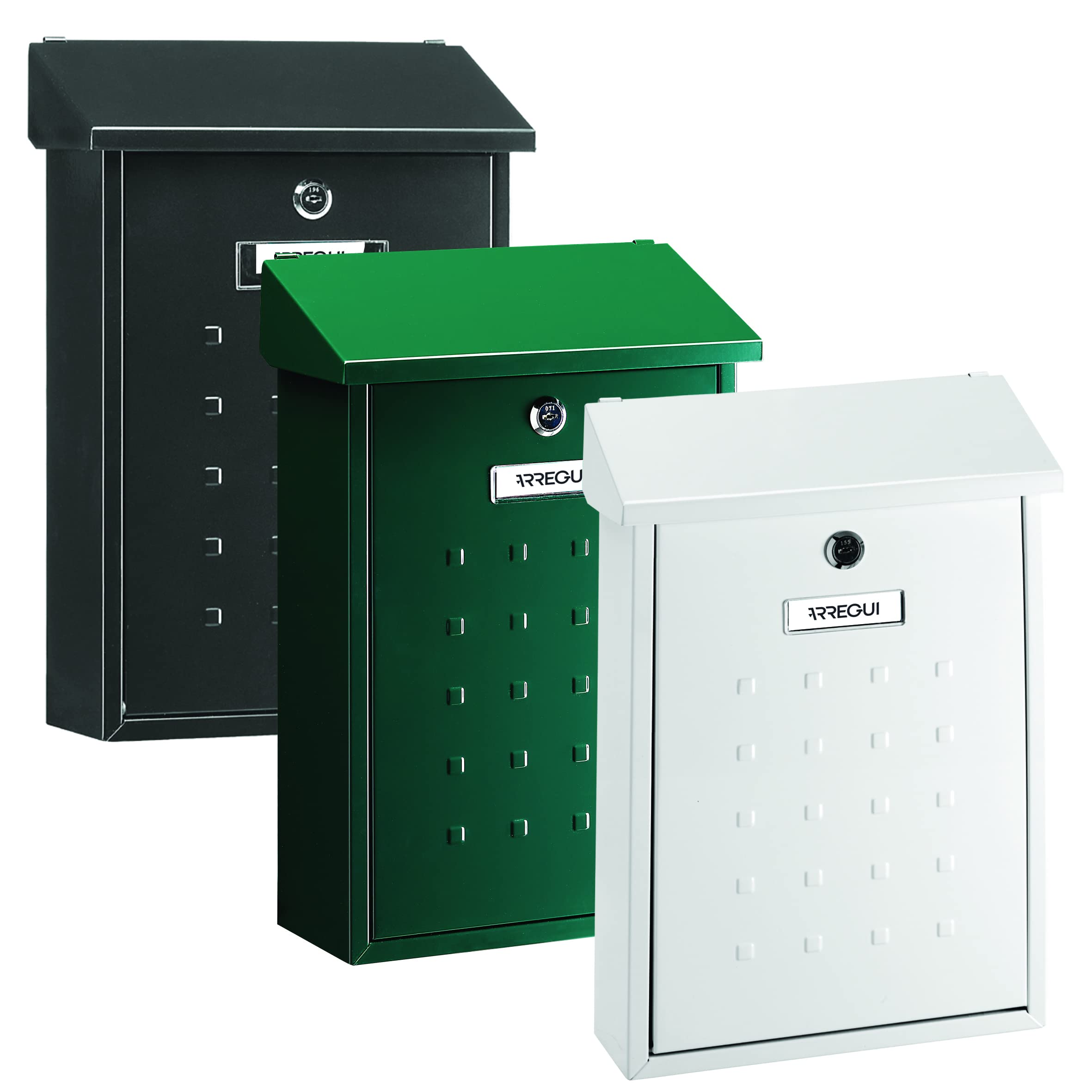 ARREGUI Premium E5603 Buzón Exterior de Acero Tamaño M (Correo DIN A4 y Revistas) | Buzón de Pared Mediano | Buzón de Correo Individual | Antilluvia | Fácil de Instalar | Verde