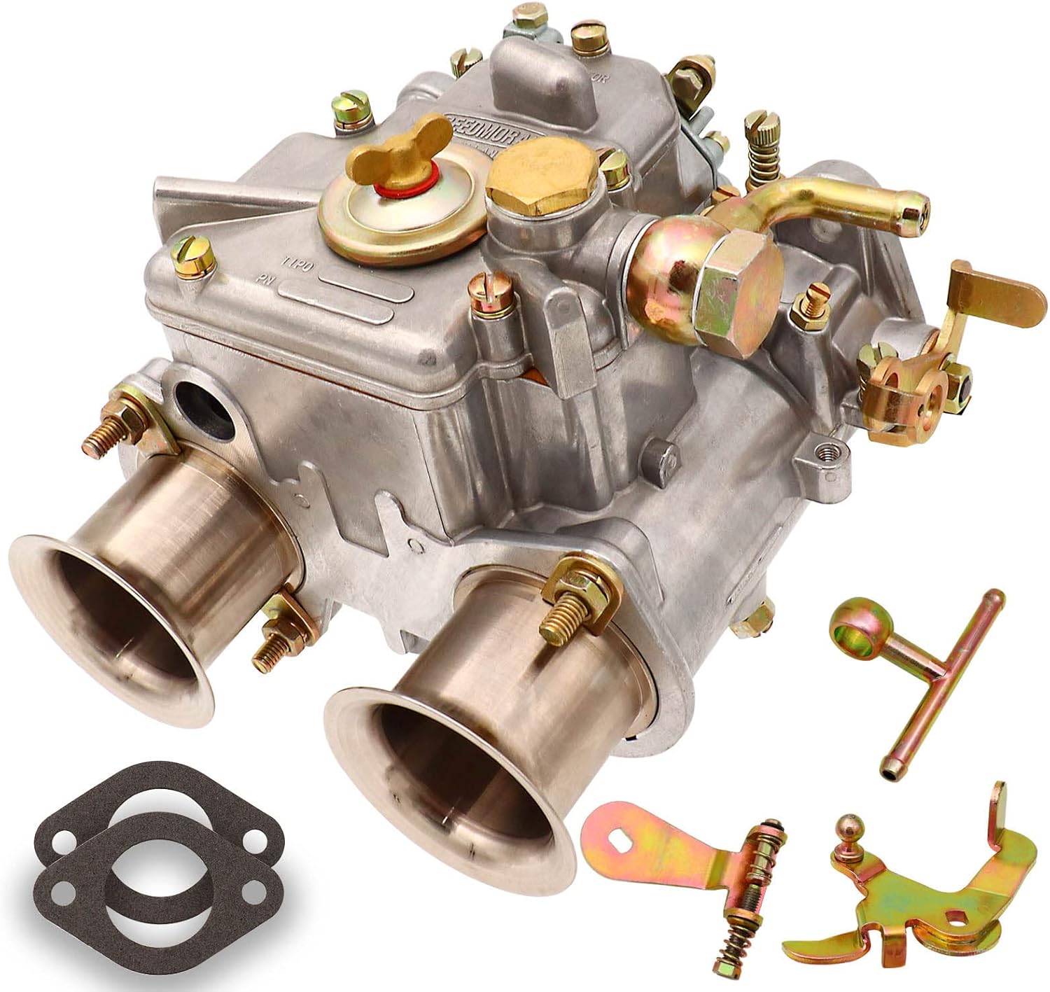 New Carburetor For Weber 40 DCOE 40mm Twin Choke Carb Part Number 19550.174 Fit with 1975-1992 VW water cooled 4CYL 6CYL V8 Engines side draft applications