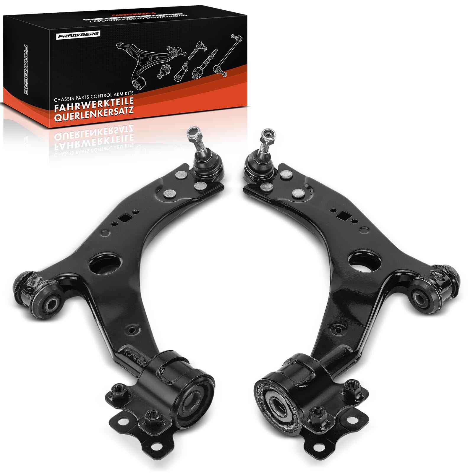 Frankberg 2x Brazo transversal Brazo de eje Delantero izquierdo derecho Abajo Compatible con Focus II Turnier DA DS FFS Focus II DA DP HCP V50 545 Focus C-Max DM2 C30 533 Replace# 1234371