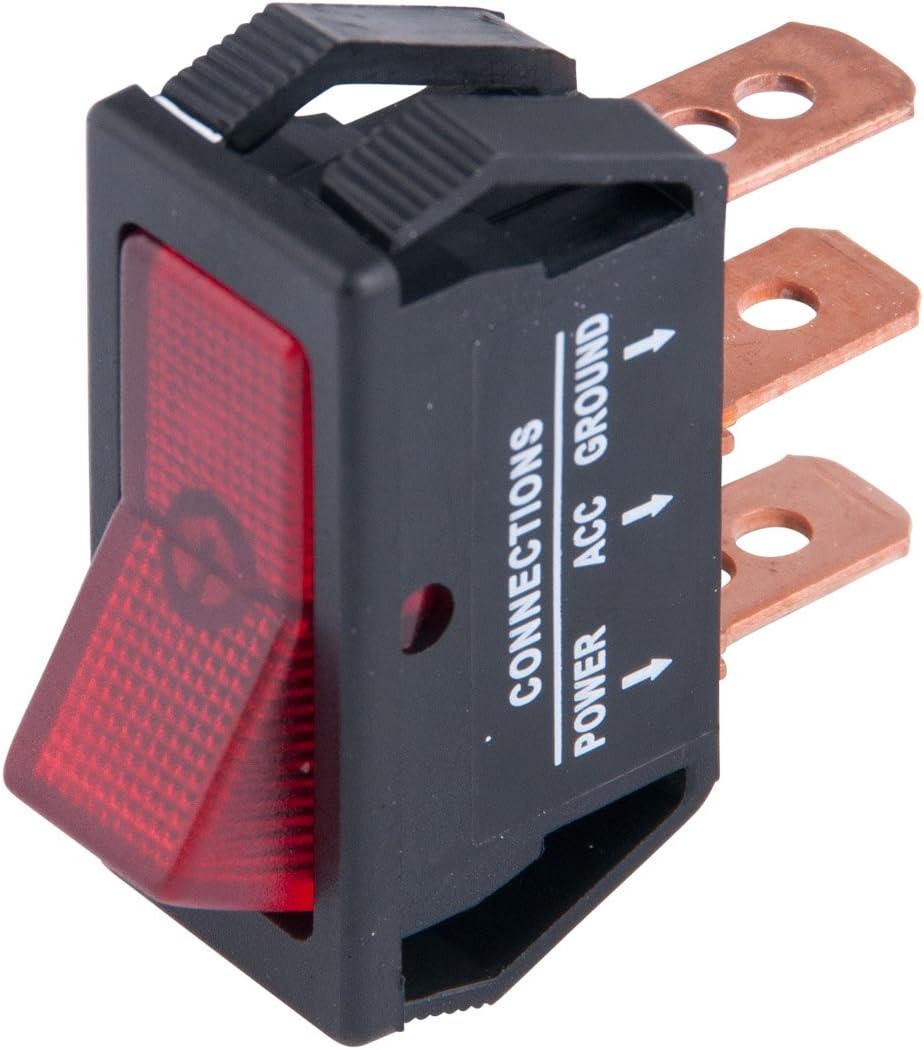 Calterm 40310 Switch, Rocker, Glow Red
