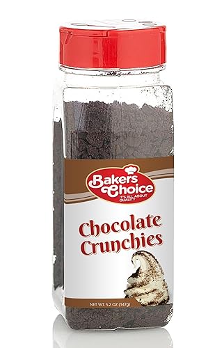 Chocolate Crunch Topping - Gránulos de chocolate crujientes para ingredientes de helados Sundae - 5.2 onzas sin lácteos, Kosher Bakers Choice