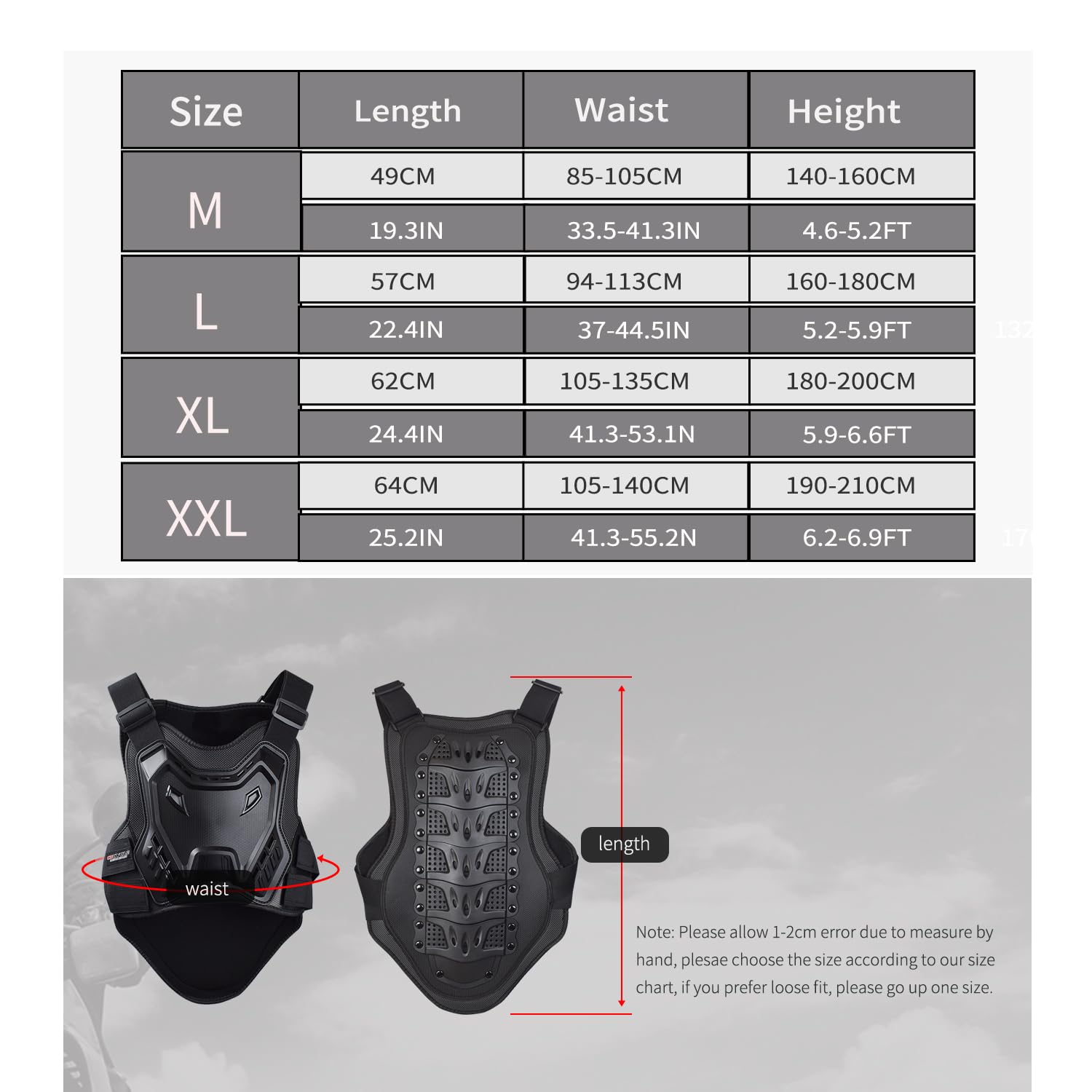 Gilet de protection pour moto tout-terrain, motocross pour adulte, VTT, course tout-terrain, VTT, équitation équipement de protection