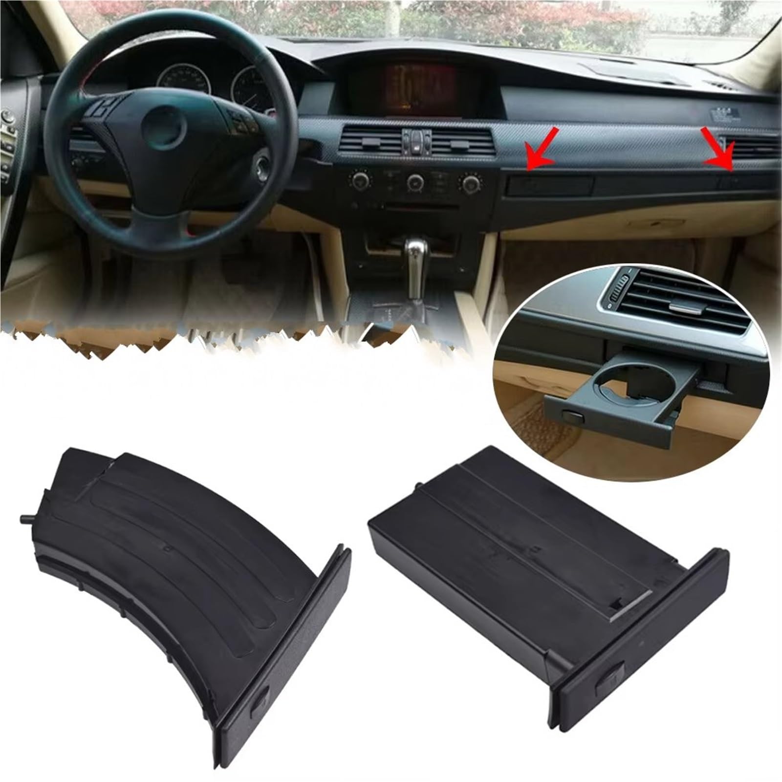 Auto Becherhalter Kompatibel Mit Für 525 2004 2005 2006 2007 Auto Vorne Mittelkonsole Wasser Cup Getränkehalter OEM：51459125622 1 Stück