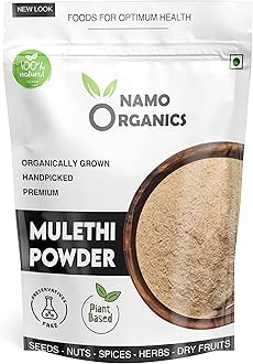 Namo OrganicsMulethi Powder - 250g - Yashtimadhu - Double Filtered 100% Liquorice Powder for Face and Eating (throat)