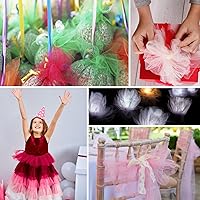 Vista 5 de Rollos de tela de tul blanco de 54 pulgadas por 20 yardas, perno de carrete de tutú para decoración de bodas, falda tutú de baby shower, envoltura