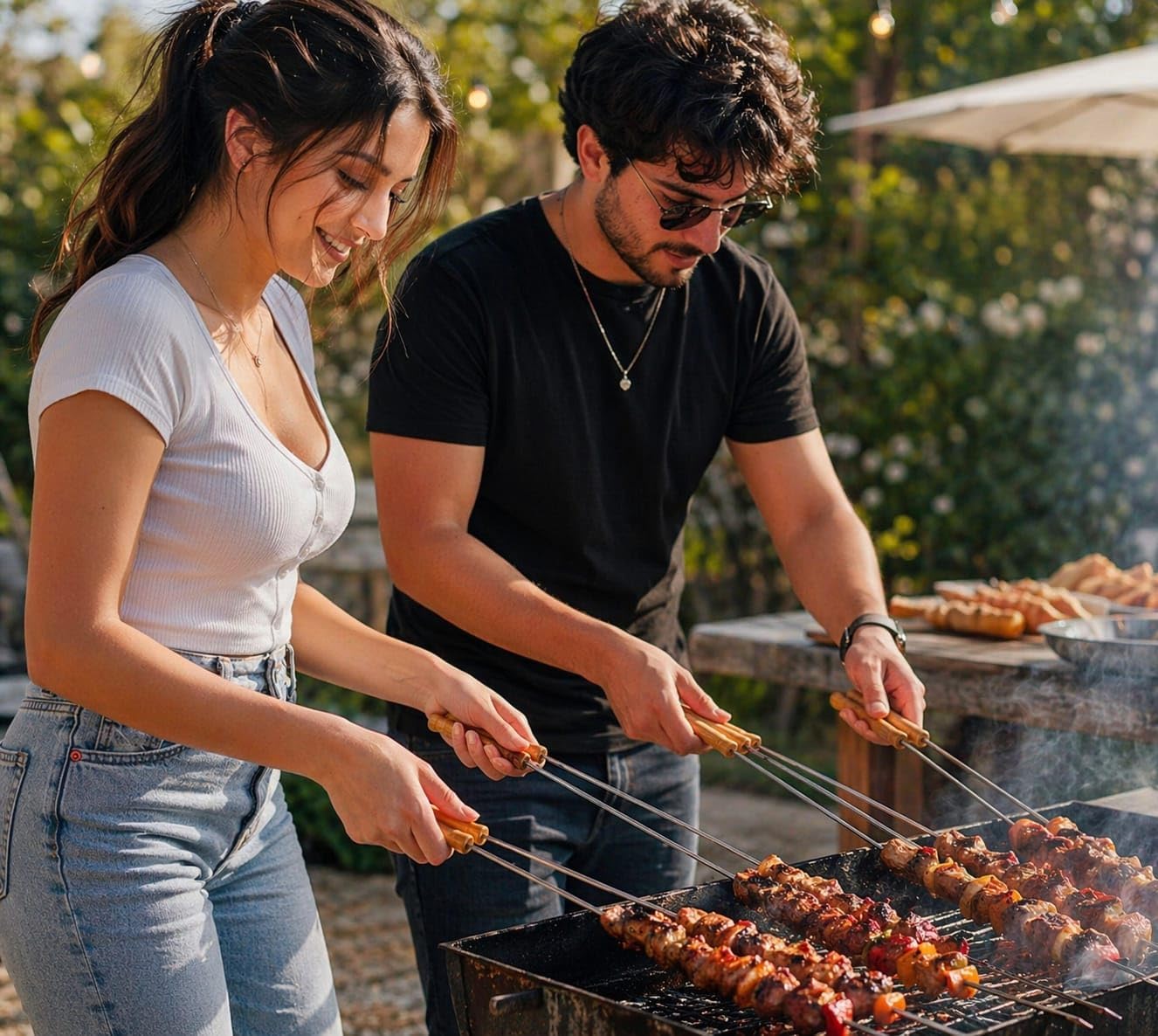 Stainless Steel BBQ Skewers - Grill & Roast! -6 Stainless Steel BBQ Skewers - Grill & Roast! -6