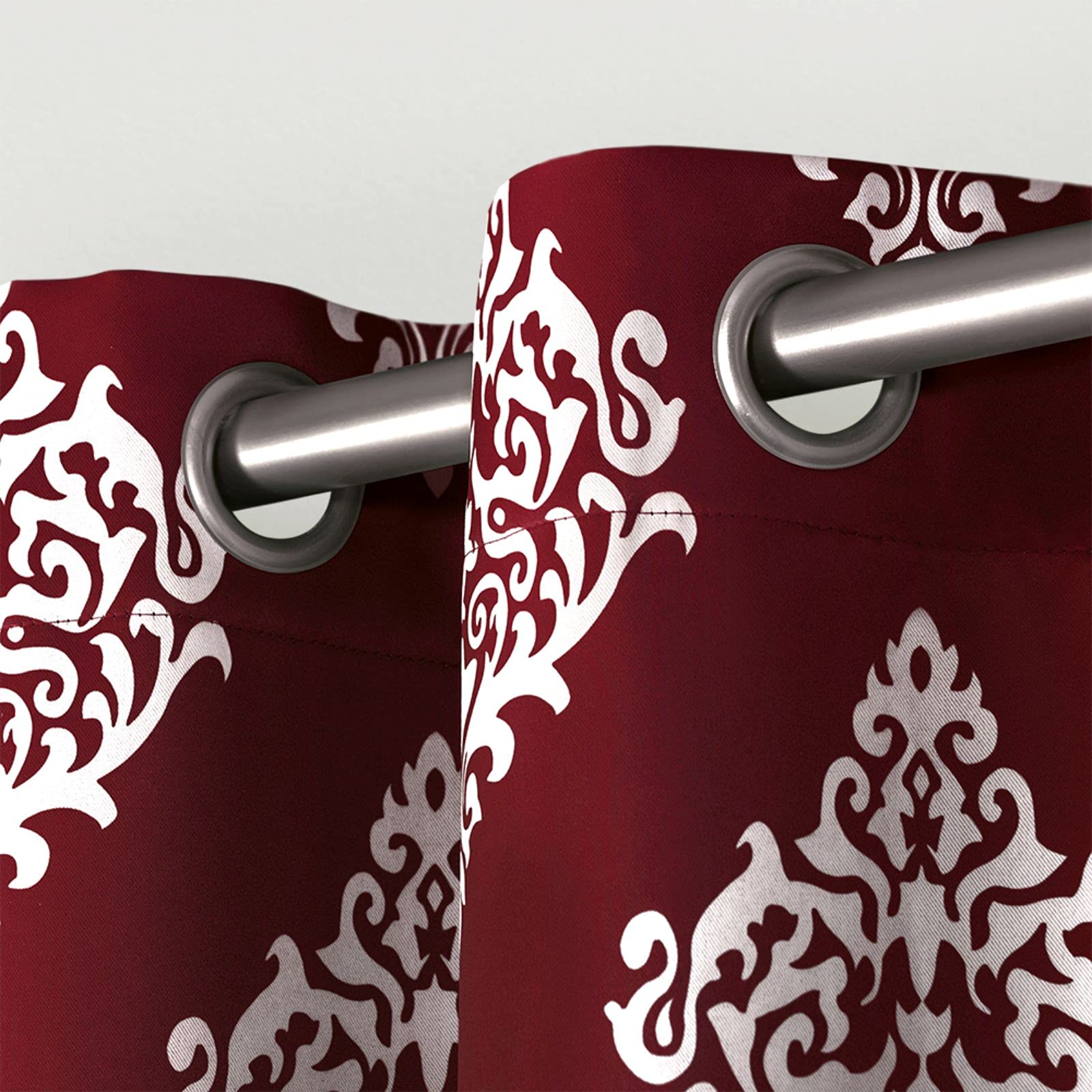 Exclusive Home Curtains Medallion Woven Blackout Grommet Top Panel Pair, Burgundy, 52x84, 2 Piece, W 52" x L 84" (2 Panels) - Image 3