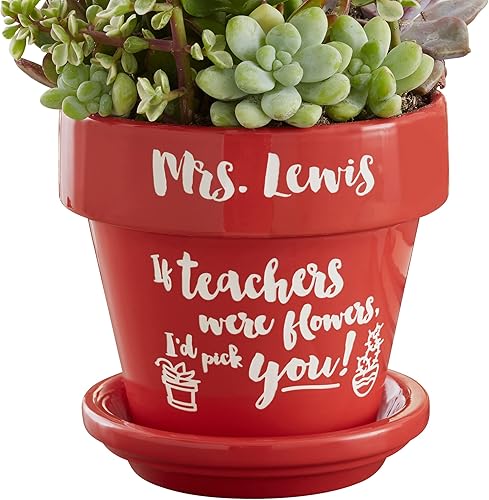 Personalization Universe Seeds of Knowledge - Maceta personalizada para profesores, color rojo