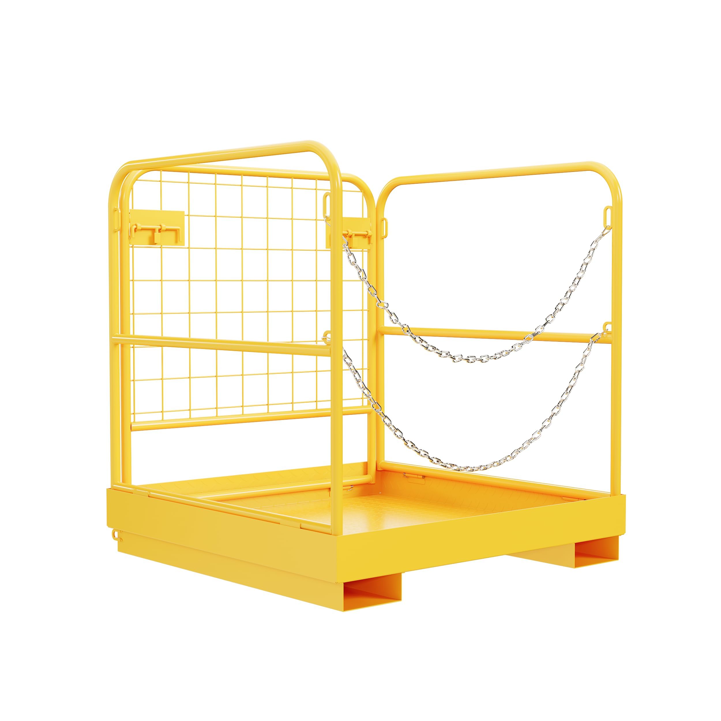 KUAFU Heavy Duty Steel Forklift Safety Cage - 36x36 Foldable Work Platform, 1200 LBS Load CapacityRecycled Claim Standard 100