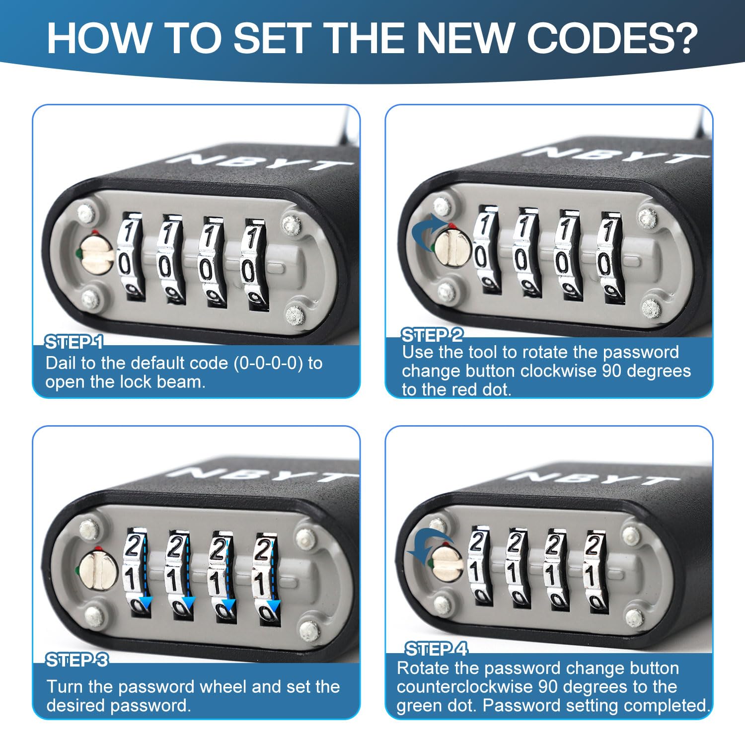 NBYT Sécurisez Vos Effets Personnels Avec Cadenas à Combinaison NBYT – Cadenas De Gym Avec Code, Cadenas à Combinaison D'extérieur, Cadenas à Chiffres