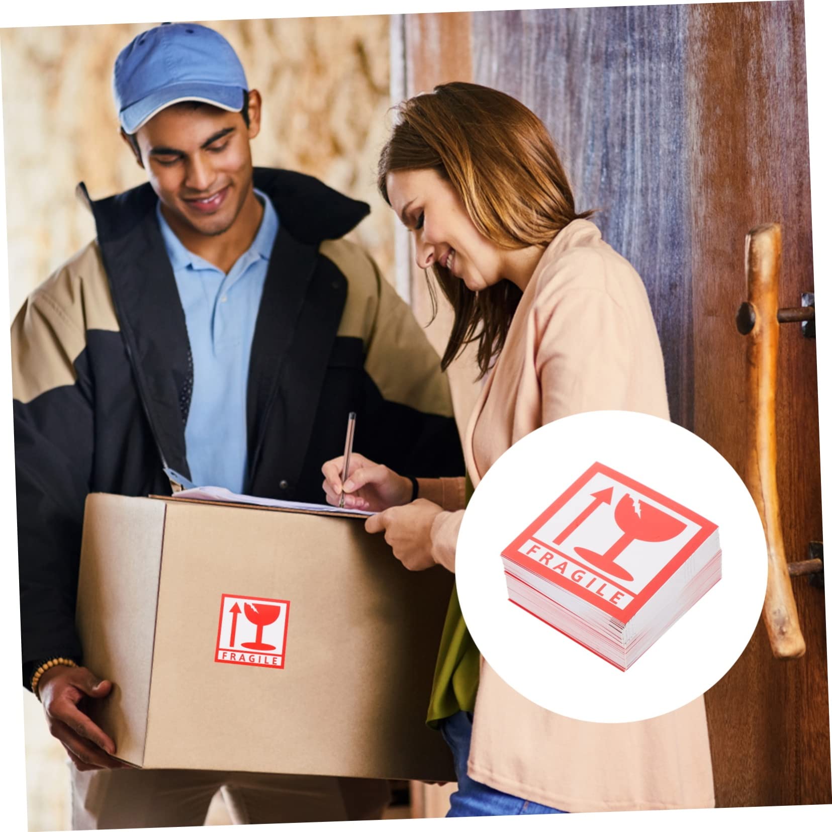 Autocollant Fragile Autocollant 1000 Pièces Cuivre pour Emballage