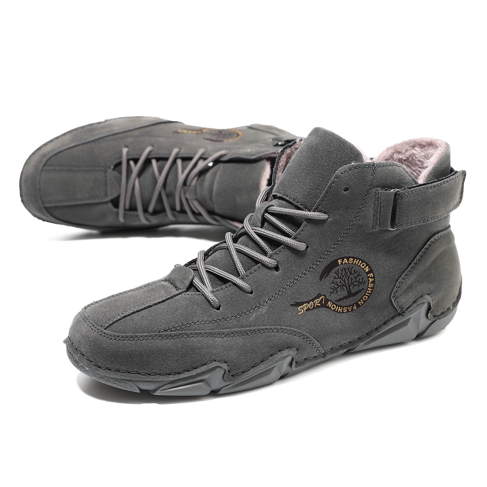Zapatos para hombre, modernos, informales, cómodos, de caña alta, cálidos, de forro polar, para exteriores, botas para hombre