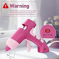 Vista 6 de Pistola de pegamento caliente con 30 barras de pegamento, juego de pistola de pegamento caliente rosa recargable de 20 W, mini pistola de pegamento