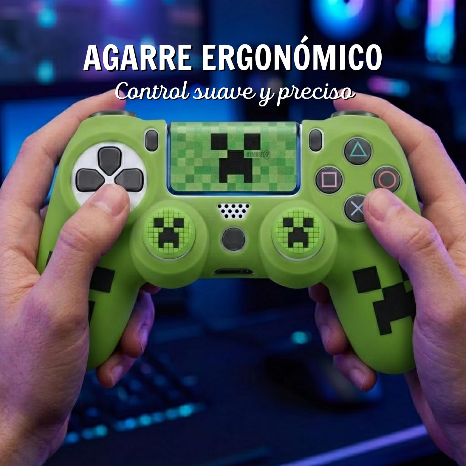 UmostXP Hülle Kompatibel mit PS4 Controller, Weiches und Komfortables Silikon für Besseren Halt, Zubehör für Play 4 Controller, Zubehör Kompatibel mit Originalem Play 4 Controller (Grün)