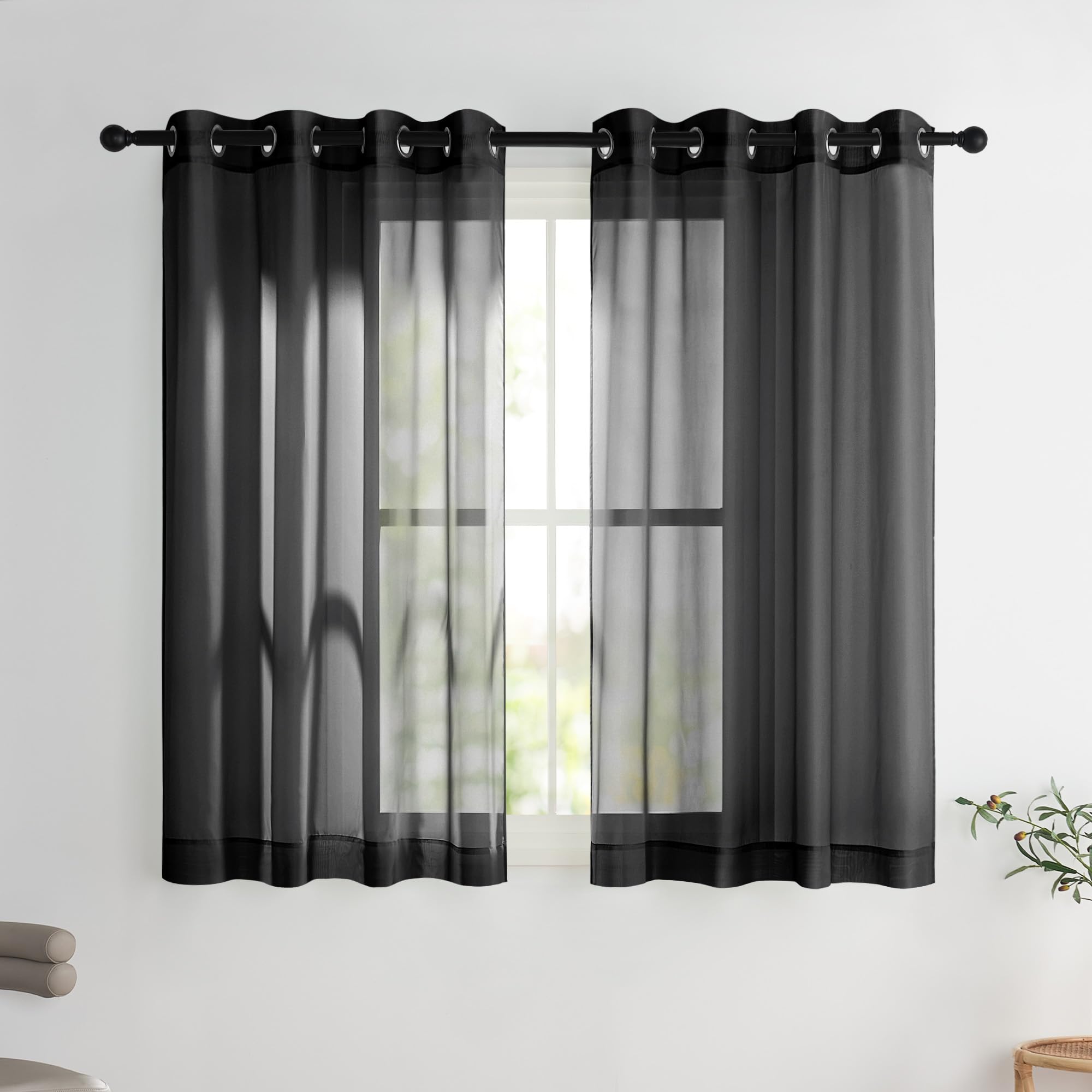 PONY DANCE Net Curtains for Windows 45 drop