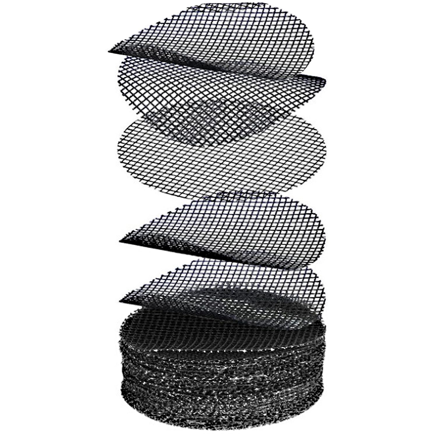 UTXN 50 Piezas de Almohadilla de Malla de plástico para Agujeros de macetas, 4 x 4 Pulgadas, Malla de Drenaje Redonda para bonsái, Esterilla de Malla para Plantas